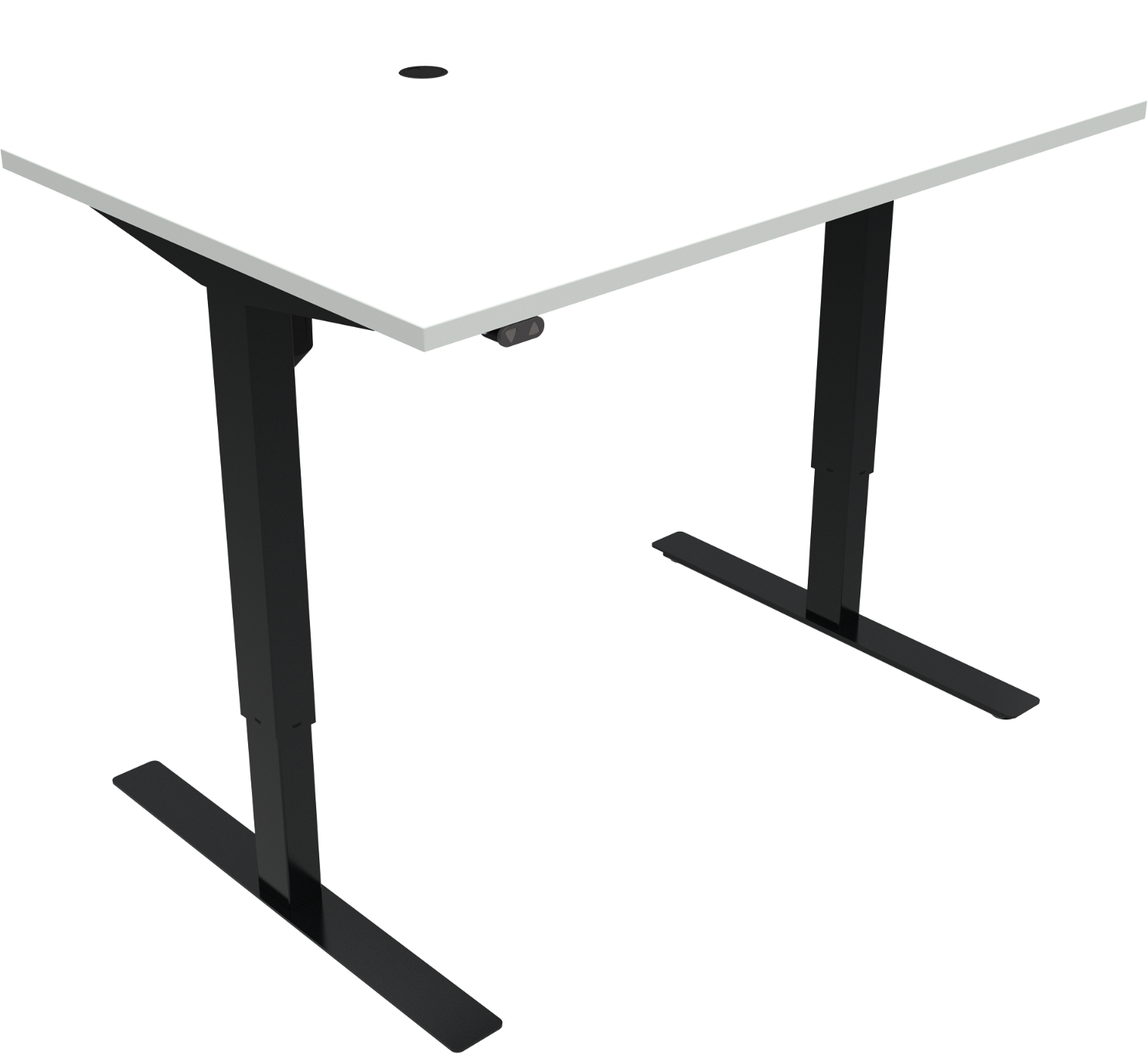 Hæve-sænkebord Zennord Updown To-benet Firkantet Hvid Sort H68-118 Cm 120ã 80 Cm