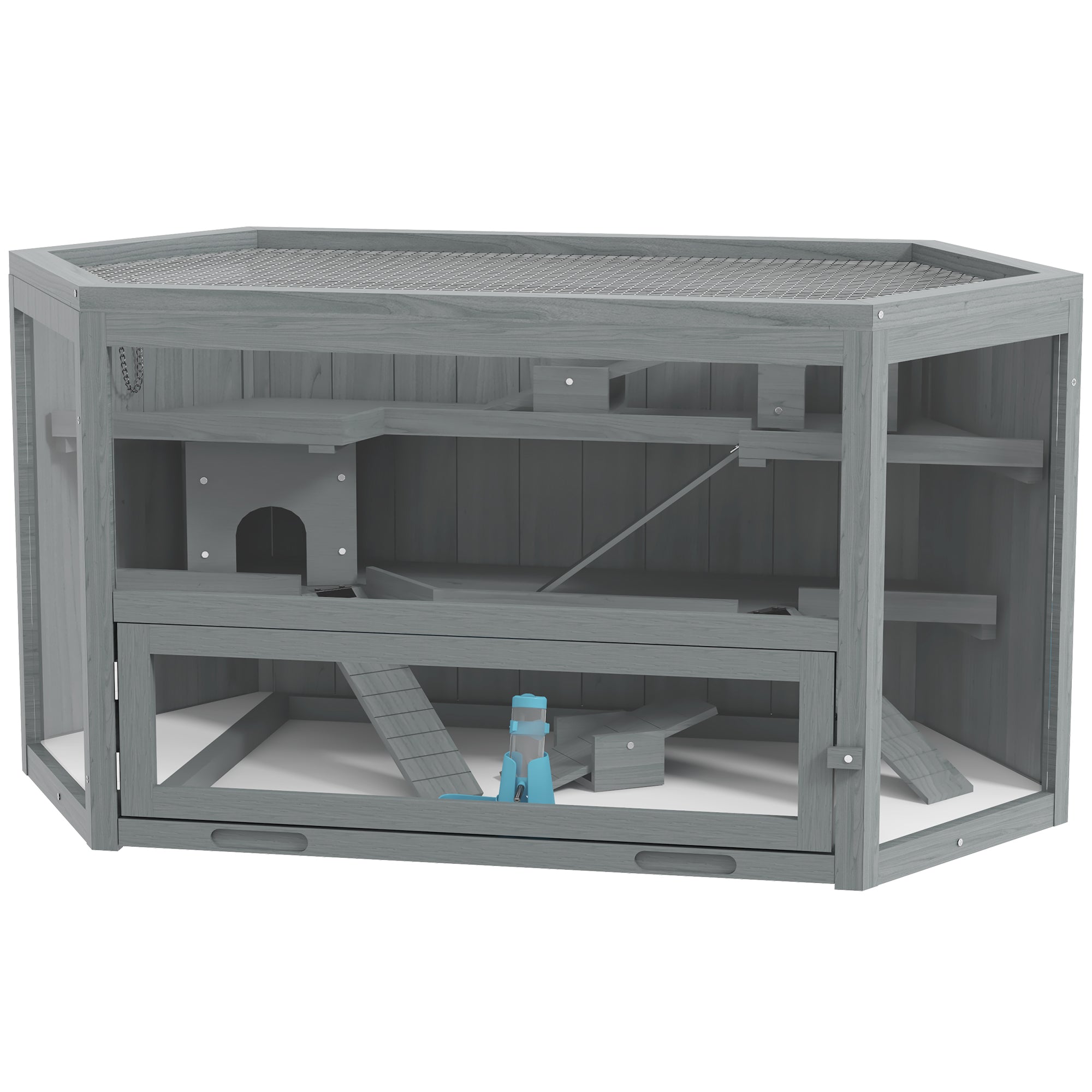 Hamsterbur    Niveauer  Aftagelig Bakke  Træ Metal  115x60x55 Cm