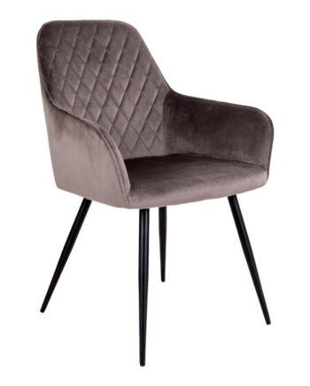 Harbo Spisebordsstol Spisebordsstol  Velour  Mushroom  Sorte Ben Hn1208  Sæt Af   Stk