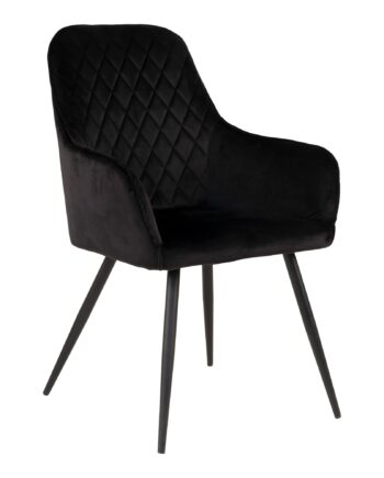 Harbo Spisebordsstol Spisebordsstol  Velour  Sort  Sorte Ben Hn1207  Sæt Af   Stk