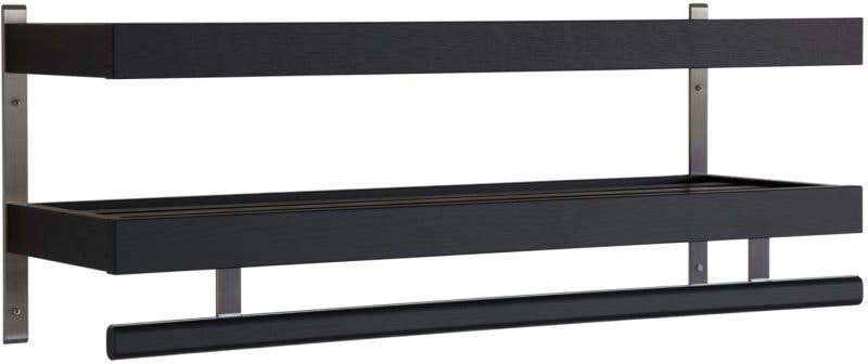 Hattehylde Knagerække Oscarssons Möbel Nadja   Sortbejdset Egetræ 100x29 Cm
