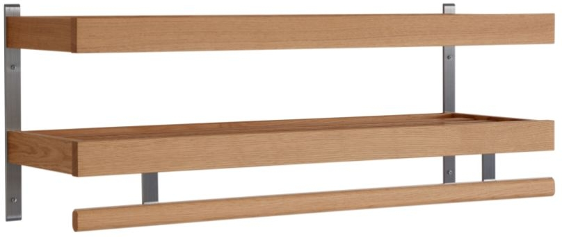 Hattehylde Med To Hylder Oscarssons Möbel Nadja   Røget Olieret Massiv Eg 38x100x29 Cm