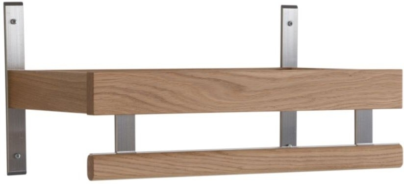 Hattehylde Oscarssons Möbel Nadja Væghylde Knagerække   Lakeret Egetræ Med Plexiglasbeskyttelse H25ã L50ã D29 Cm