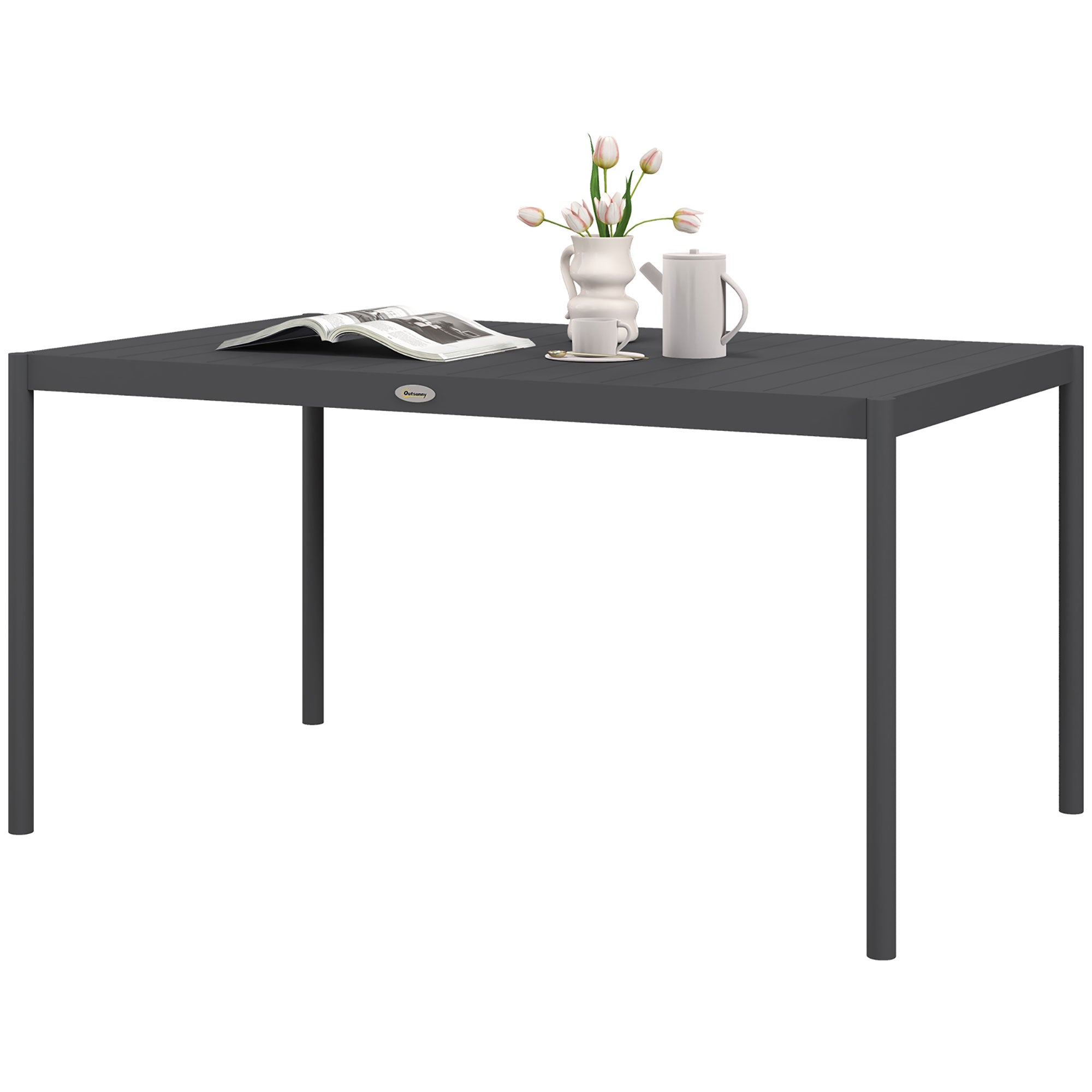 Havebord Udendørsbord  Vejrbestandigt  Aluminium  145   90   74 Cm  Mørkegrå
