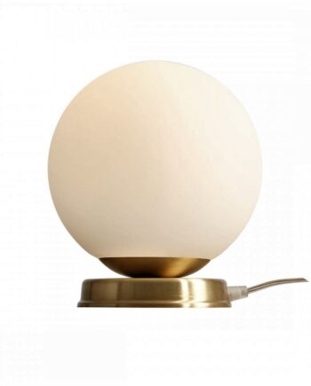 Hazme Bordlampe   Messing Og Hvidt Glas    20 Cm