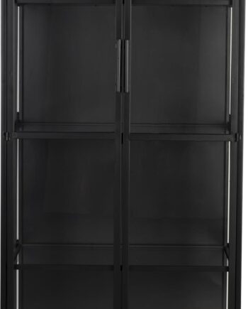 Højskab Rob Studio White Antracit Jern Opbevaringsskab Med Glasdøre 170   70   35 Cm