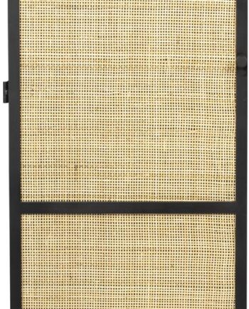 Højskab Studio White Guuji Opbevaringsskab Beige Med Rattan Detaljer 145x38x40 Cm