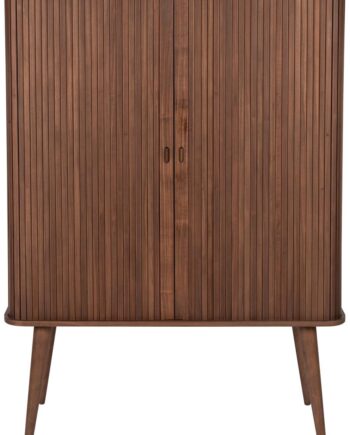 Højskab Zuiver Barbier Valnødfiner Med   Glashylder 140x100x45 Cm