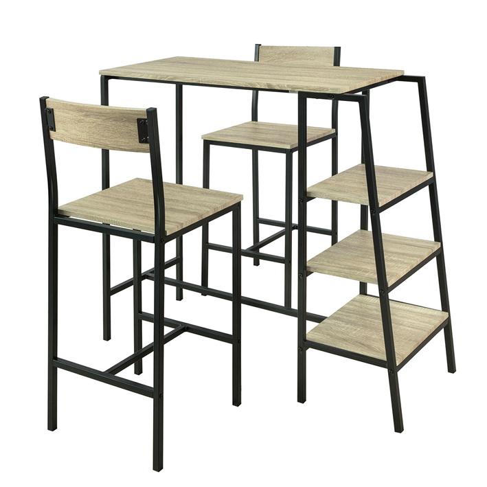 Højt Bord   Stole  Mdf  Naturfarvet