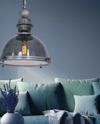 Hoff Industriel Loftlampe   Glas Og Metal