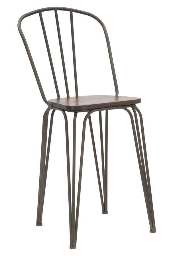 Industriel Stol Metal Og Træ 54x45x102 Cm
