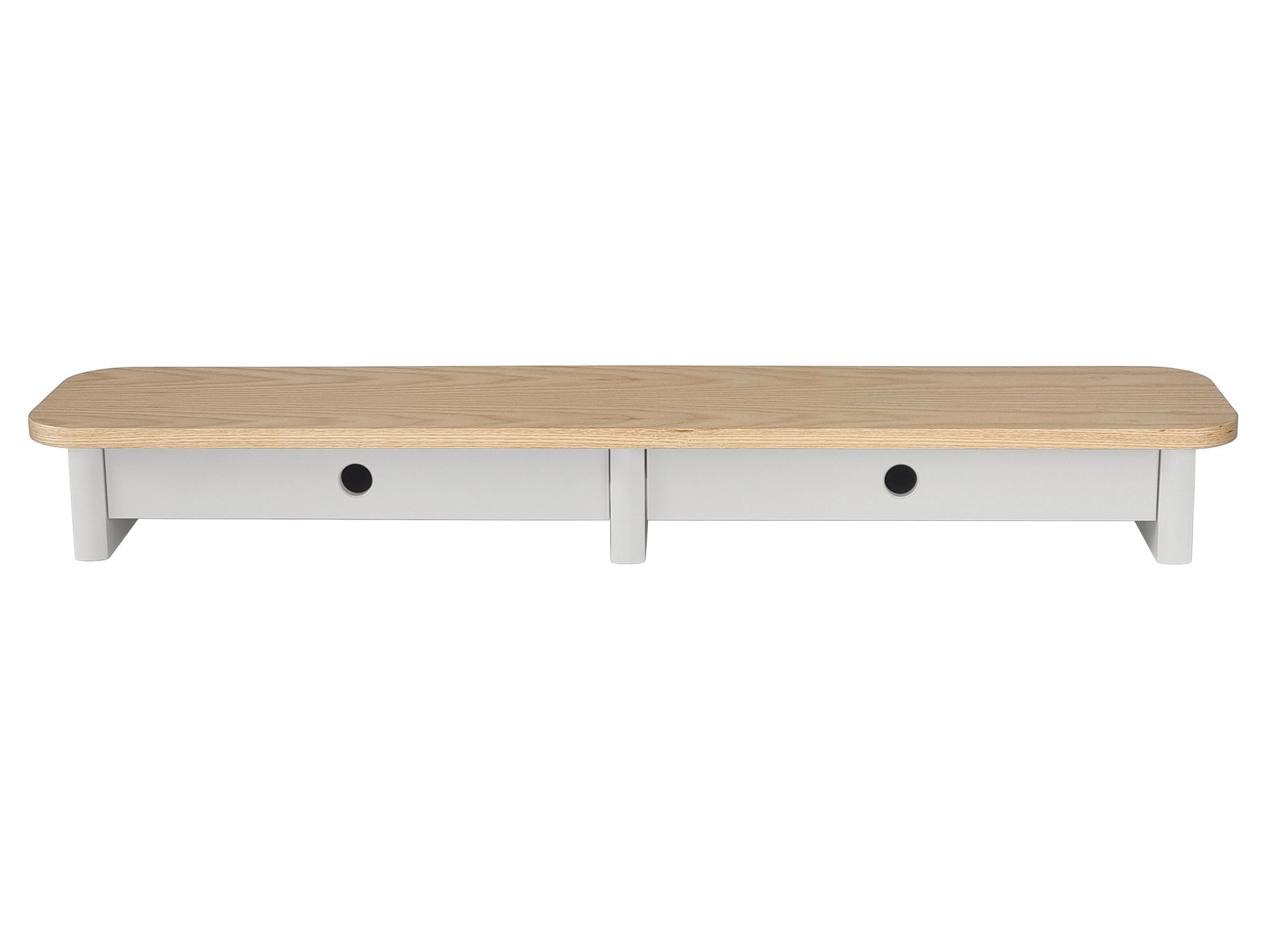 Jubi 109cm Monitorskærmstativ Med Skuffer Ash Pearl Grey
