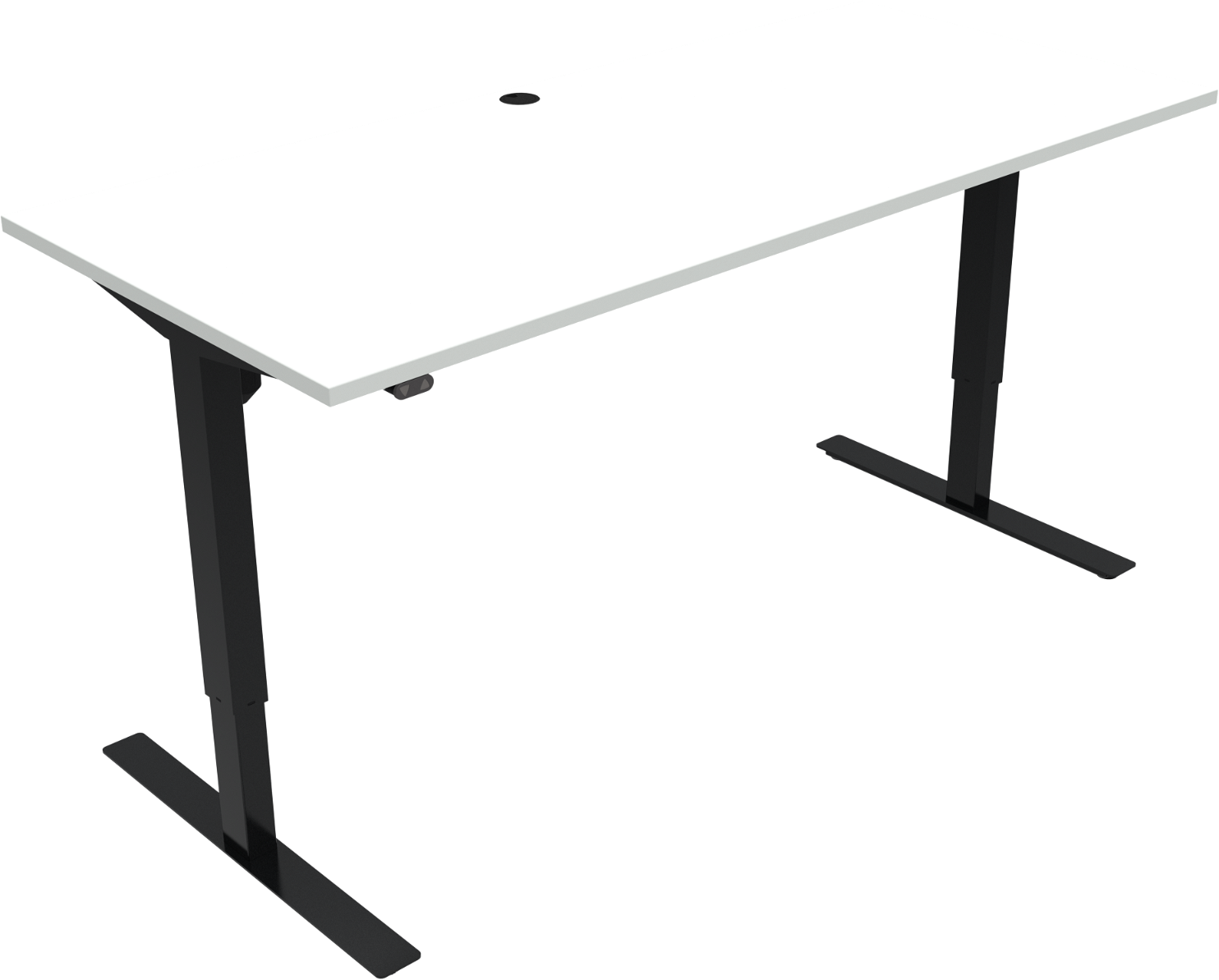 Justerbart To-bens Hæve- Sænkebord Zennord Updown 180x80 Cm Hvid Sort