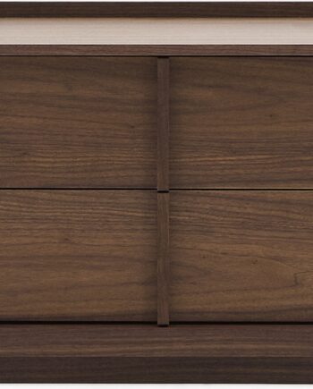 Kave Home Onix Natbord 60x40 Cm   Mørk Valnødfiner Med   Skuffer Og Soft-close