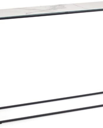 Kave Home Rewena Konsolbord Afsætningsbord Hvid Keramik Glas B110 D30 H75