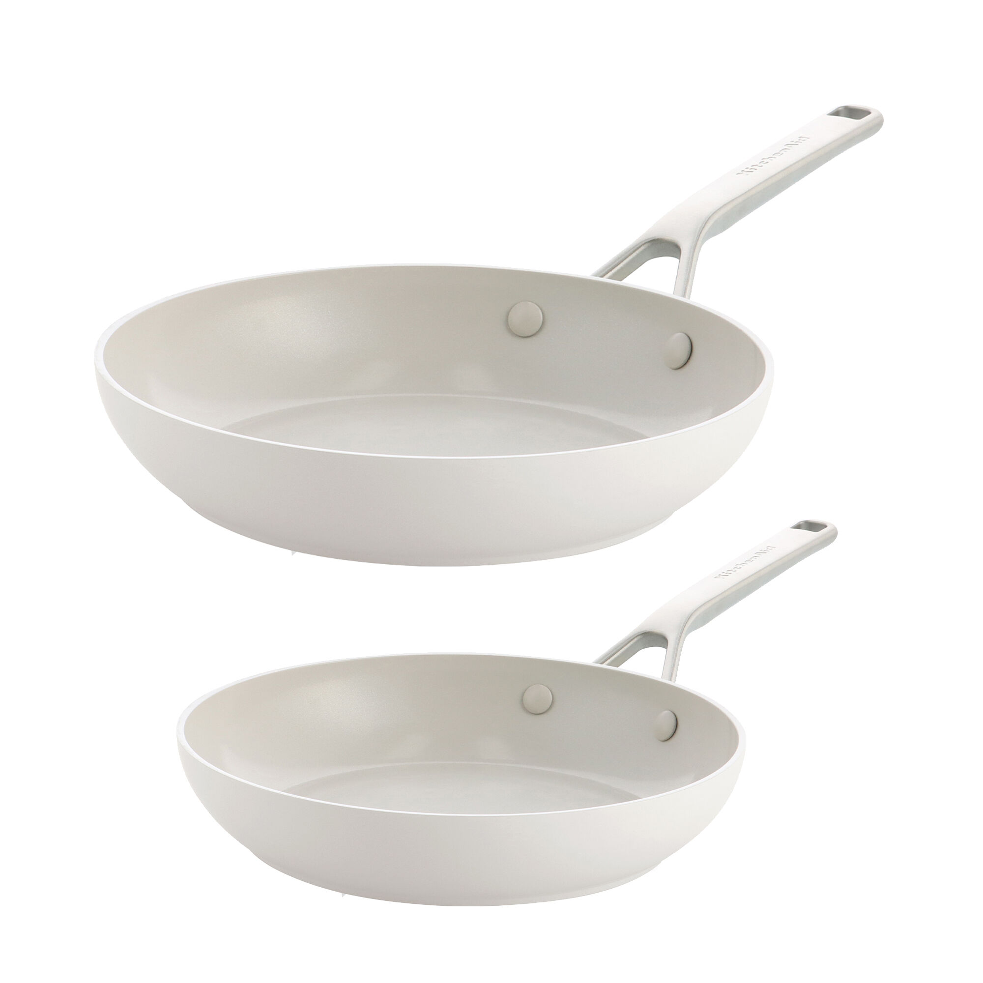 Kitchenaid Advanced Hard Anodized Stegepannesæt 24   28 Cm  Porcelænshvid