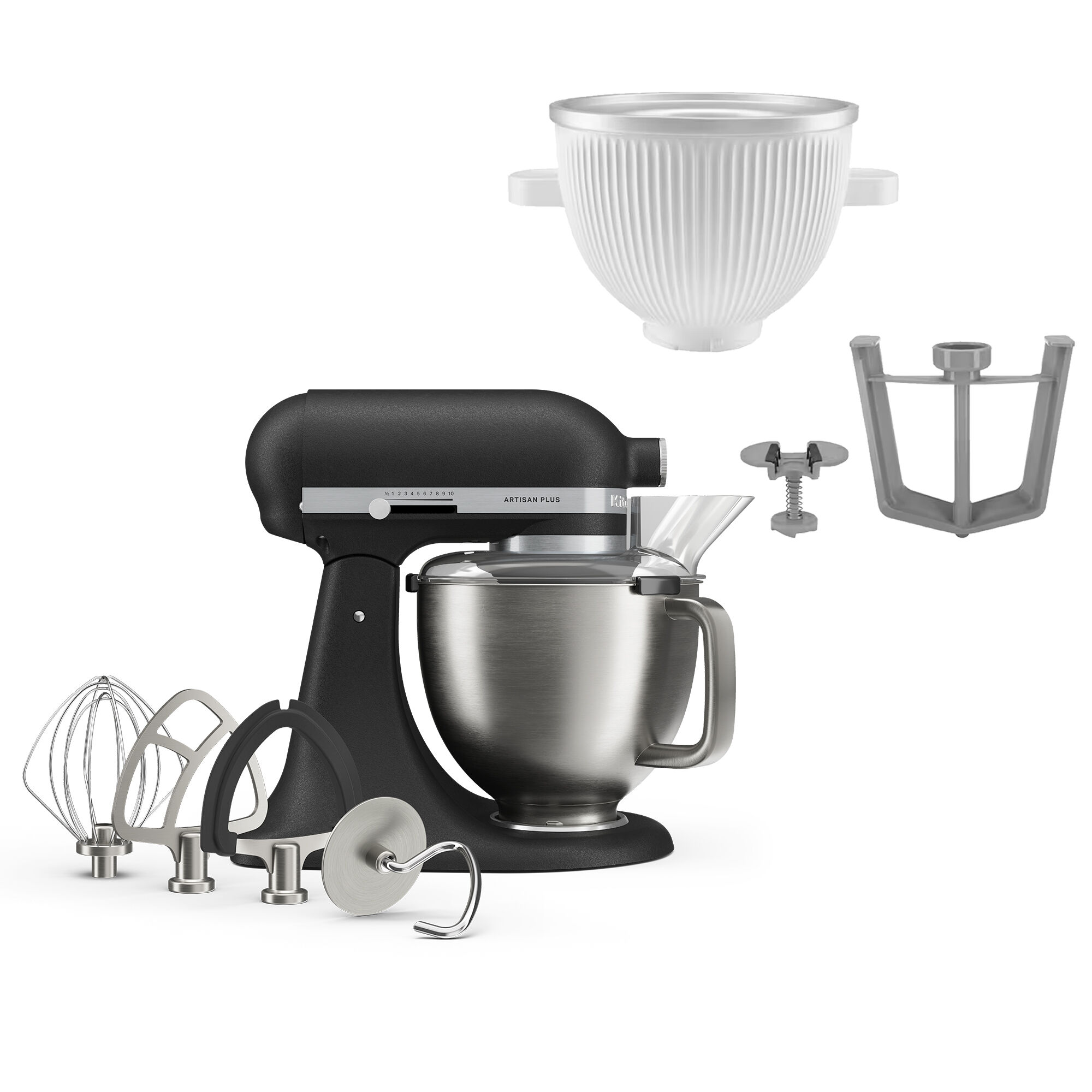 Kitchenaid Artisan Plus Køkkenmaskine Med Istilbehør Til Is Cast Iron Black