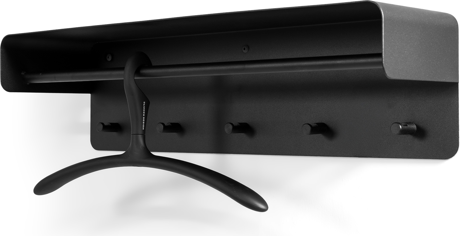 Knagerække Arcus 70 Fra Spinder Design Vægmonteret Hattehylde Sortlakeret Stål 19ã 70ã 19 Cm