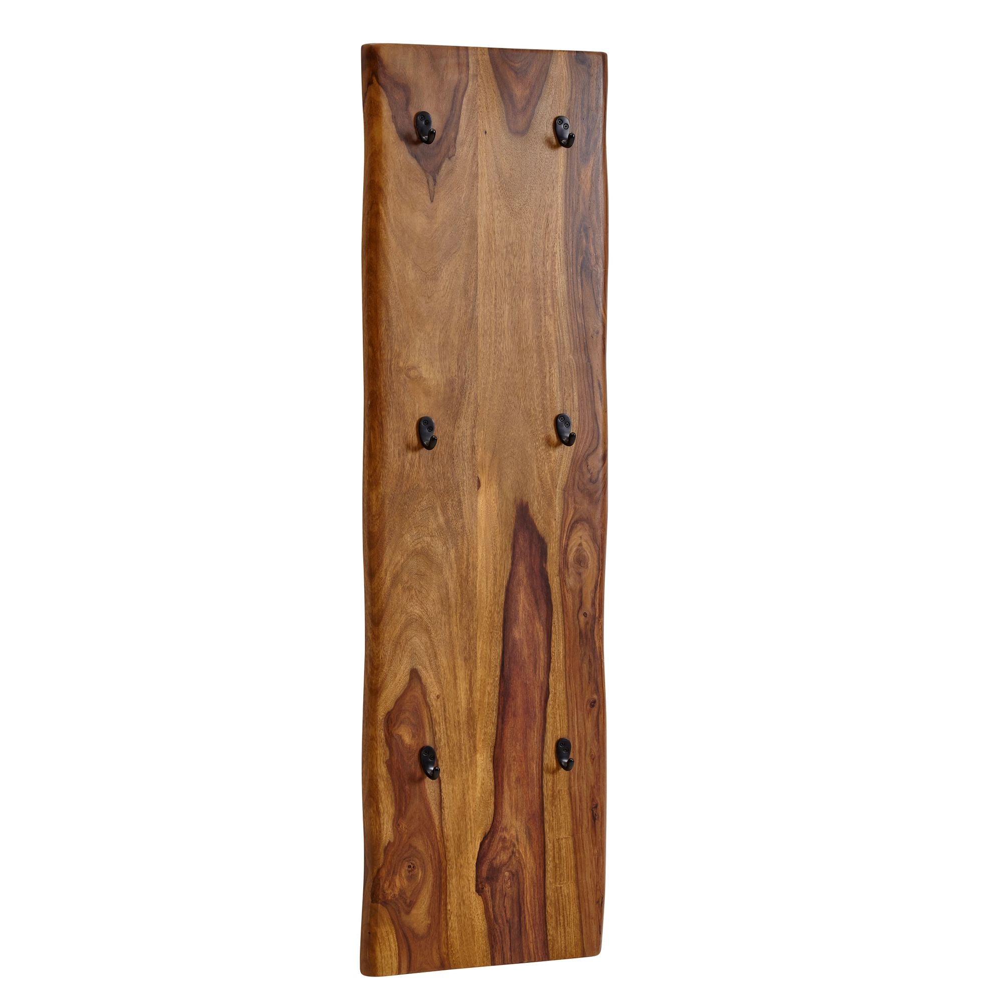 Knagerække   Garderobevægpanel Til Entréen  Massivt Træ   Metal  40x140x7 Cm  Brun