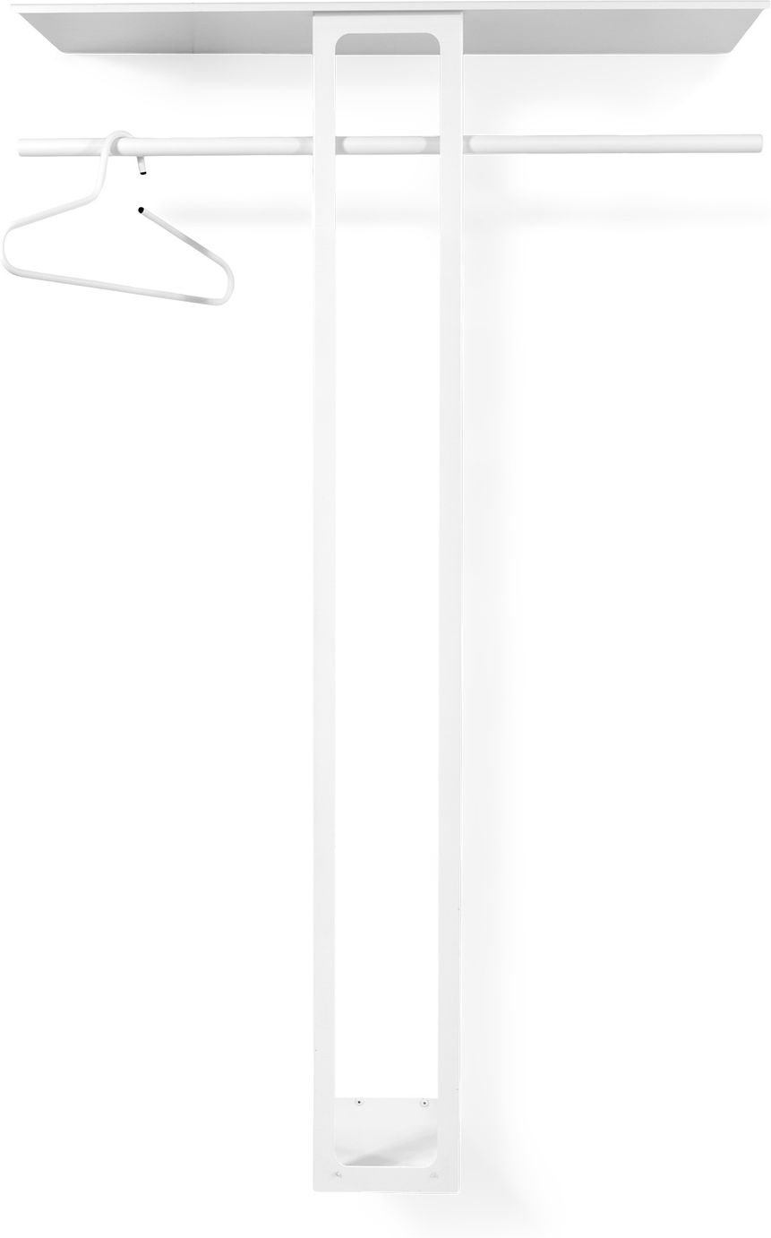 Knagerække Knagehylde Med Hattehylde Spinder Design Luno H160 B100 D30 Cm Hvid Pulverlakeret Stål