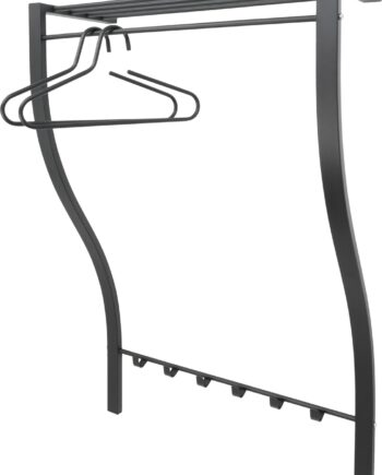 Knagerække Og Hattehylde Spinder Design Carve   Sort Stål H113   B75   D29 Cm