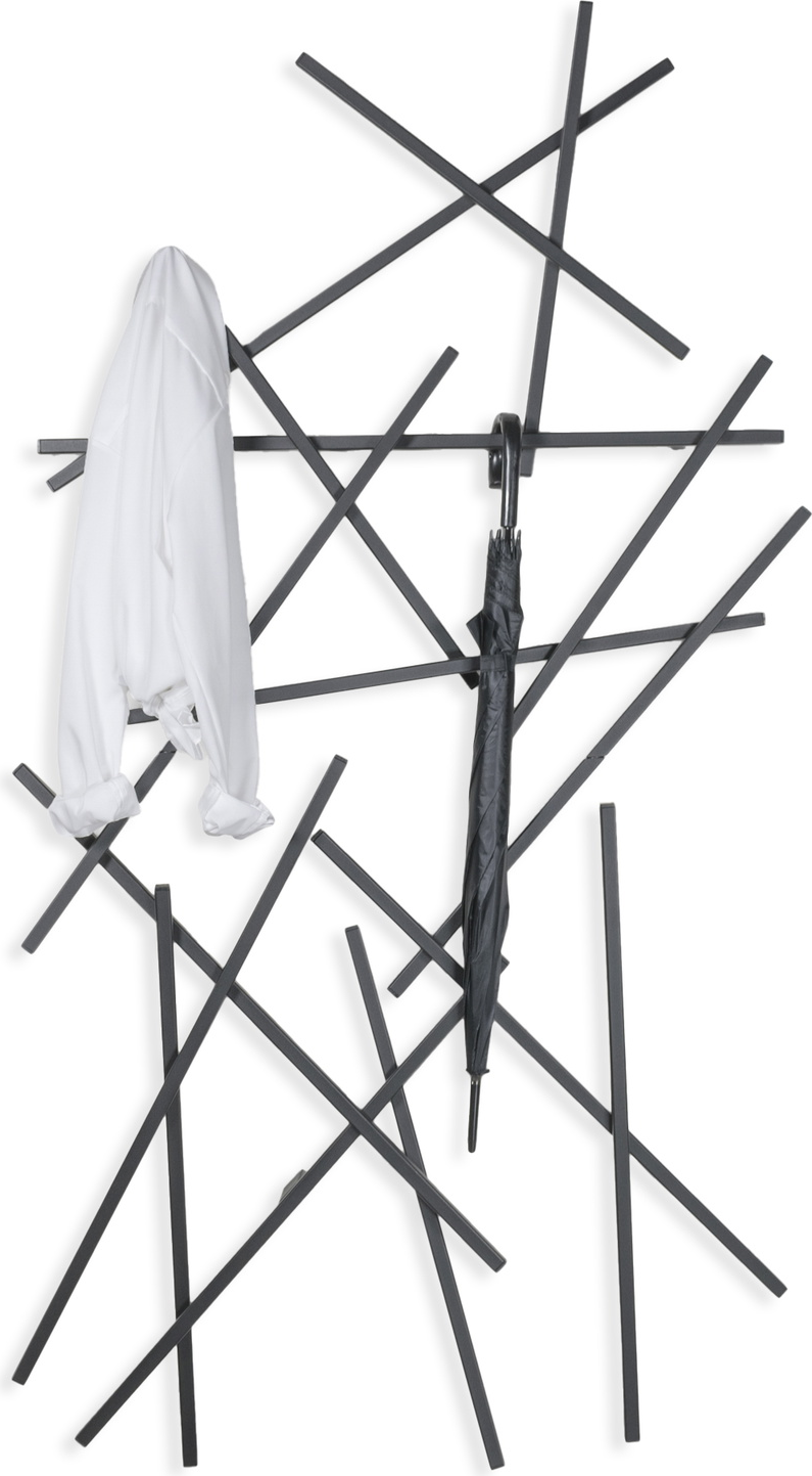 Knagerække Spinder Design Matches Vægophæng Sortlakeret Stål H184ã B100ã D15 Cm