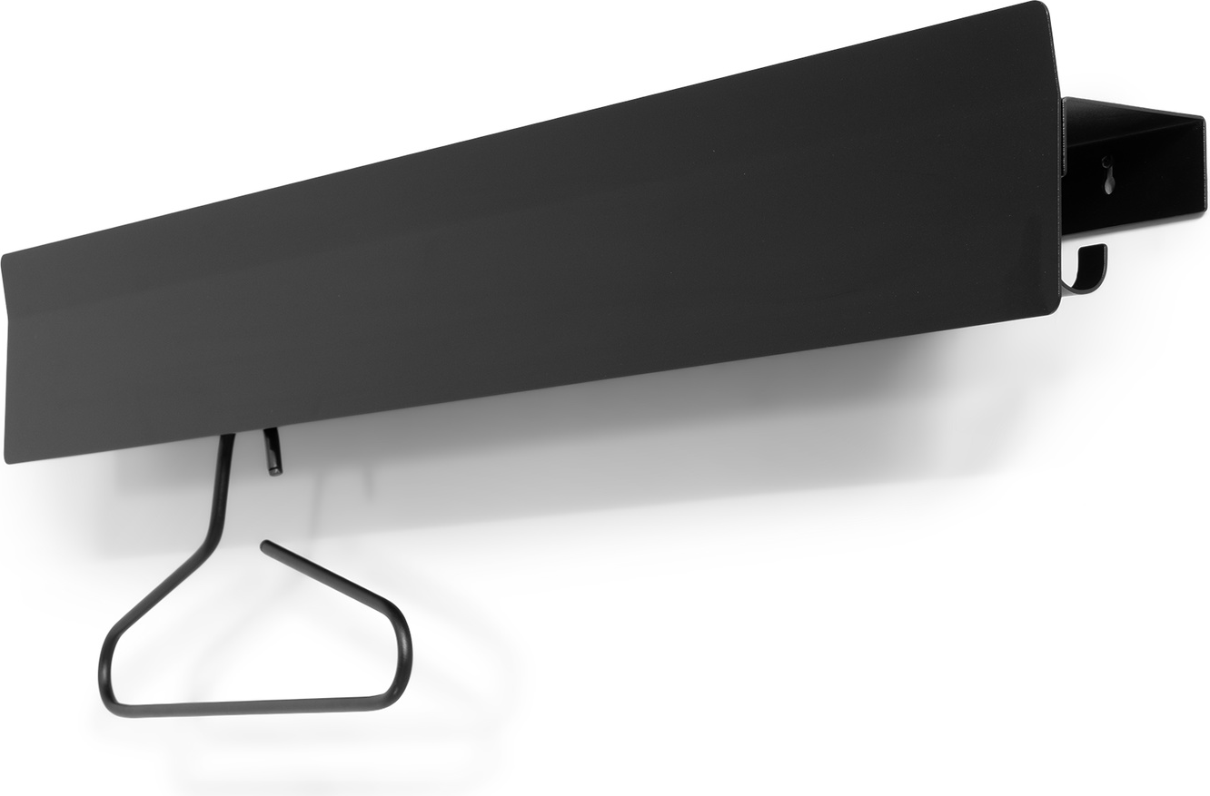 Knagerække Spinder Design Vigilo Vægmonteret Sortlakeret Stål 120 Cm 12 Skjulte Tøjknager Diskret Hylde