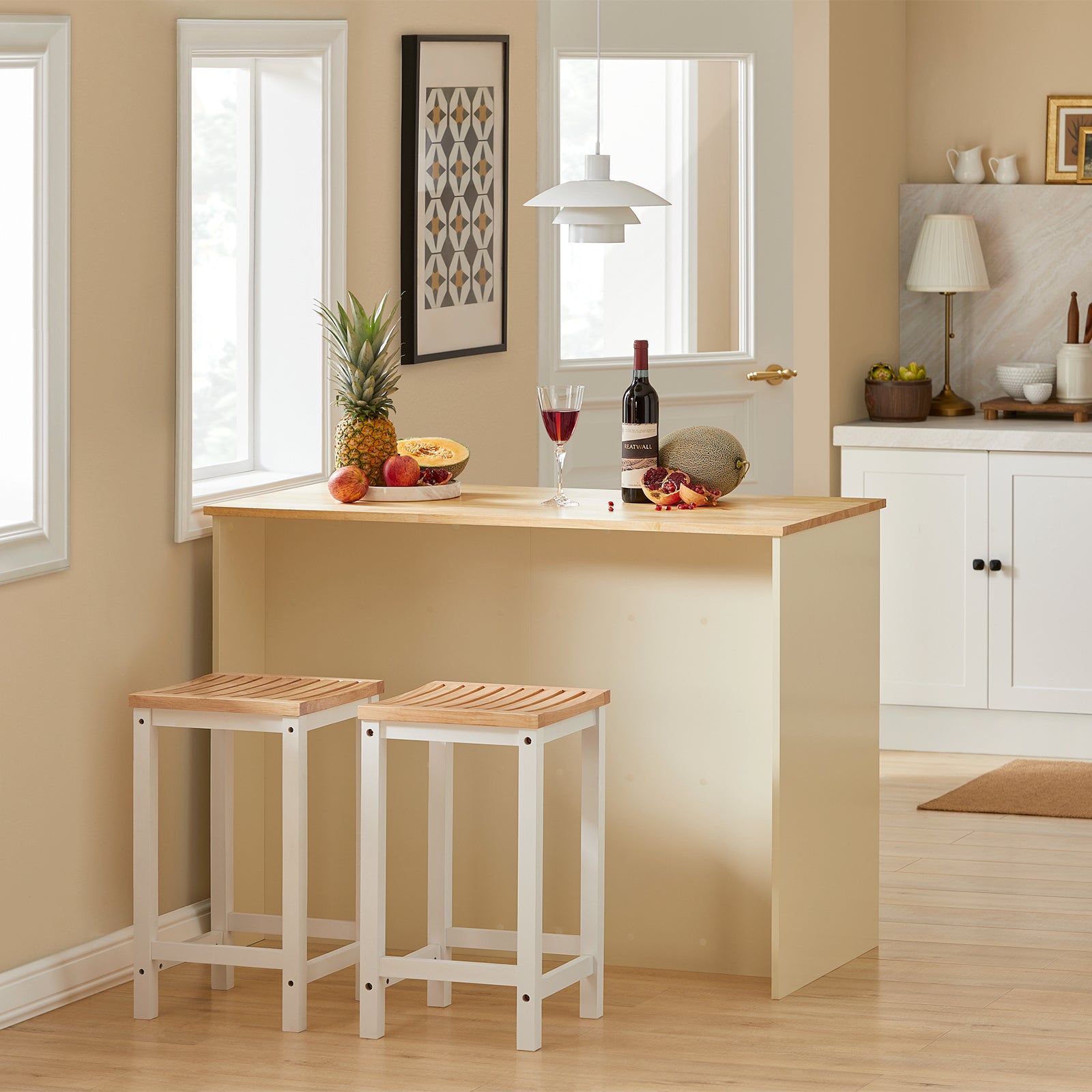 Køkkenø   Mdf Og Træ  120   60   90 Cm  Beige