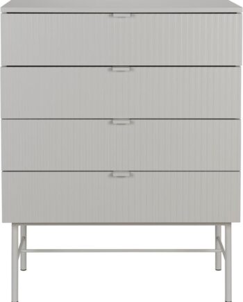 Kommode Cayo Fra Studio White Sølv     Skuffer  Mdf   Jern  H100xb79xd40 Cm