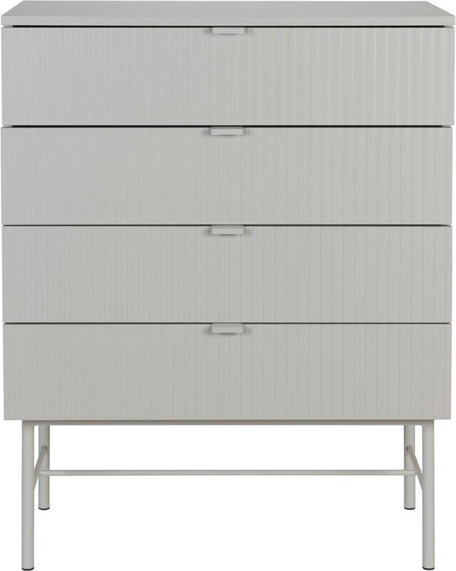 Kommode Cayo Fra Studio White Sølv Skuffer Mdf Jern H100xb79xd40 Cm