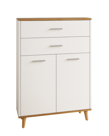 Kommode Med   Skuffer Og   Låger  97x60x28 Cm  Hvid
