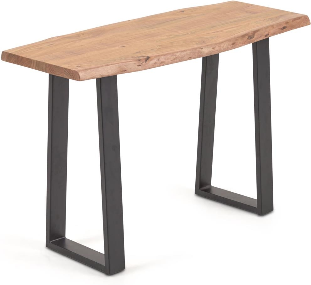 Konsolbord Aflægningsbord Kave Home Alaia Rustikt Massiv Akacietræ Med Sort Metal Natur H75xb35xl115 Cm