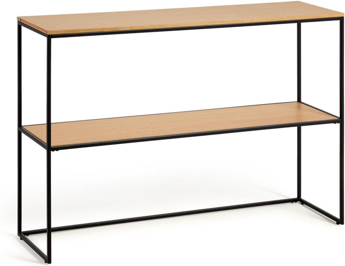 Konsolbord Afsætningsbord Kave Home Yoana Egfinér Mat Sort Metal 120x30x80 Cm