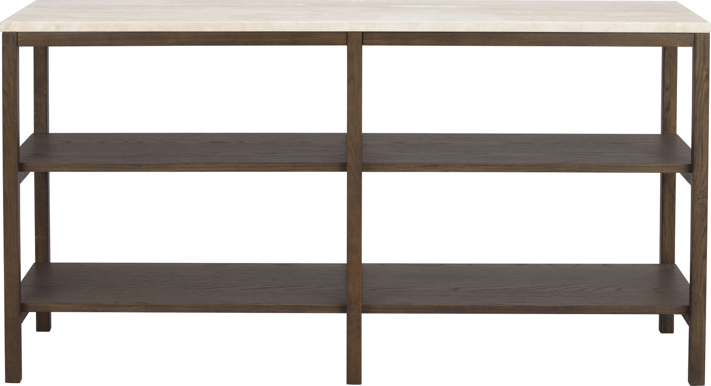 Konsolbord Rowico Orwel Massivt Italiensk Travertin Og Fsc-eg 140x40x75 Cm