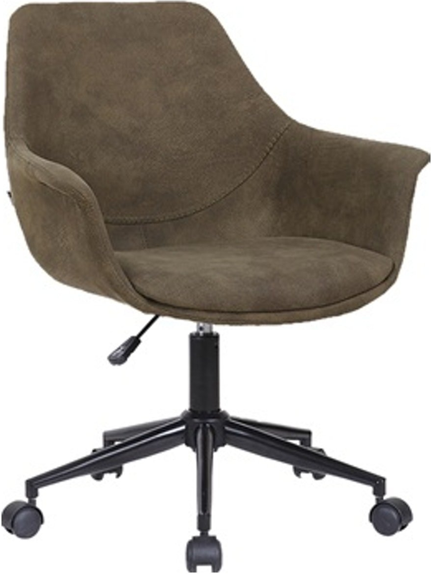 Kontorstol House Of Sander Edda Oliven Polyester Imiteret Ruskind Ergonomisk Arbejdsstol Med Hjul