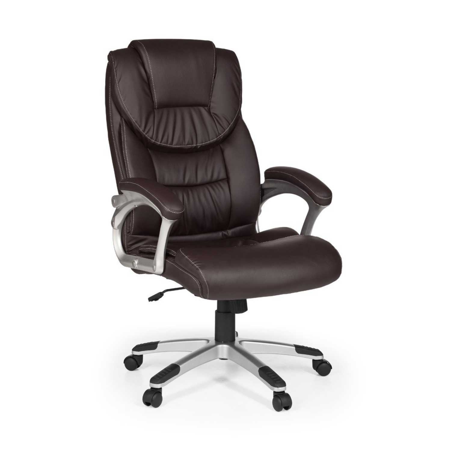 Kontorstol Imiteret Læder Ergonomisk Udformet Brun