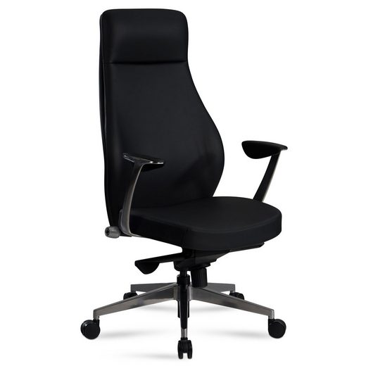 Kontorstol  Lederstol  Moderne-look  Imiteret Læder  Ergonomisk  Sort