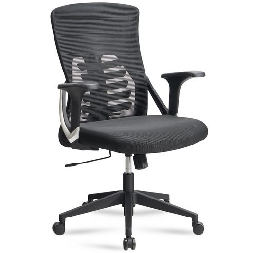 Kontorstol Sort Mesh Betræk 120 Kg Drejelig  Ergonomisk Med Armlæn