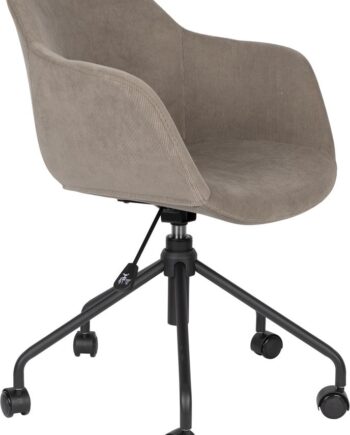 Kontorstol Studio White Junzo Stengrå Polstret Arbejdsstol Med Drejelige Hjul Og Armlæn 59ã 56ã 79 Cm