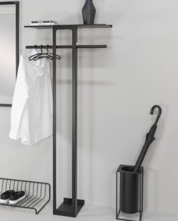 Koons Høj Hattehylde   Sort Metal  Bredde 70 Cm