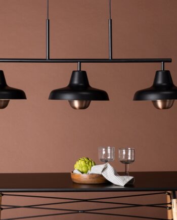 Kroken Loftlampe   Sort Metal Med Tre Skærme