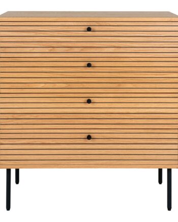 Kyoto Kommode Kommode    Skuffer  Egefiner  Natur  Sorte Metalben 80x40x85 Cm