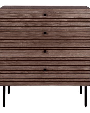 Kyoto Kommode Kommode    Skuffer  Egefiner  Smoked  Sorte Metalben 80x40x85 Cm