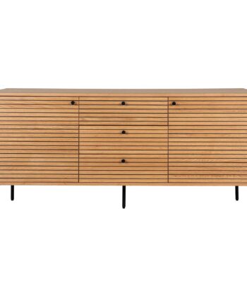 Kyoto Skænk Skænk    Skuffer    Låger  Egefiner  Natur  Sorte Metalben 150x40x74 Cm
