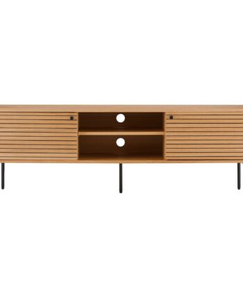Kyoto Tv-bænk Tv-bænk    Låger    Hylder  Egefiner  Natur  Sorte Metalben 150x40x50 Cm