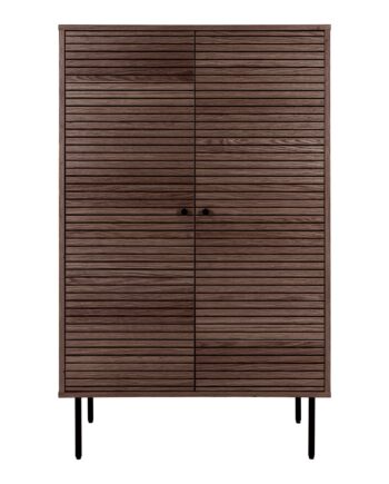 Kyoto Vitrineskab Vitrineskab    Låger  Egefiner  Smoked  Sorte Metalben 80x40x130 Cm