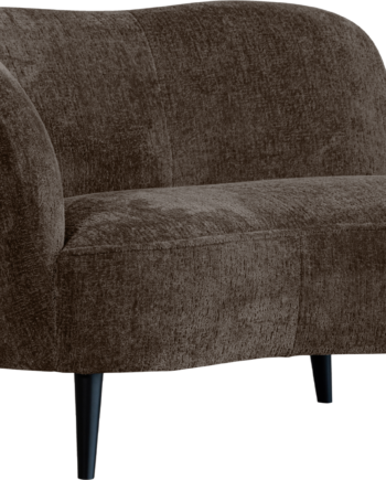 Lænesofa Woood Sara Venstrevendt Fløjl Gråbrun Moderne Boheme Elegance Med Runde Træben