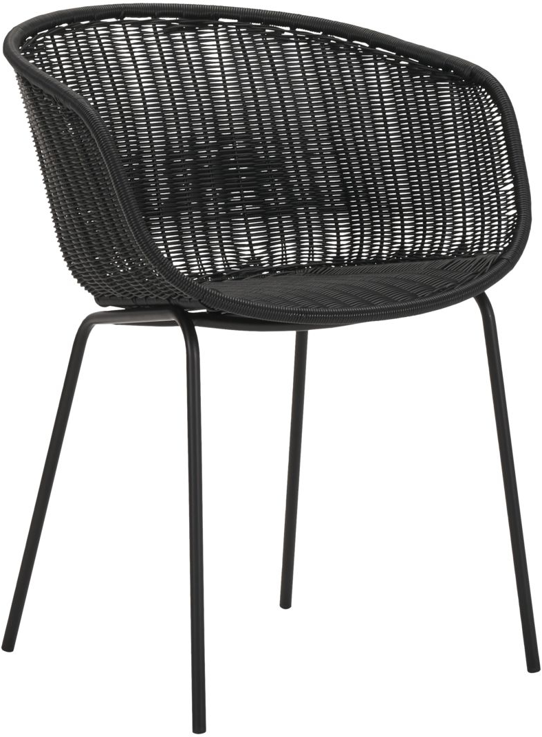 Lænestol House Doctor Hapur   Sort Pe-flet Og Jern   H78   B49   L58 Cm