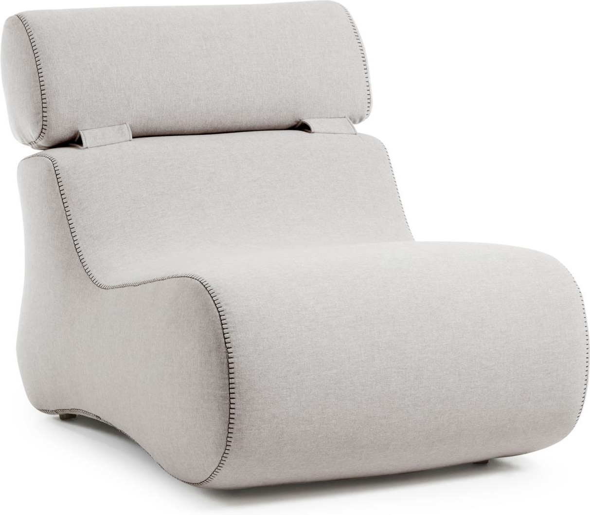 Lænestol Kave Home Club Beige Stof Ergonomisk Pletbestandig Moderne Lounge Stol