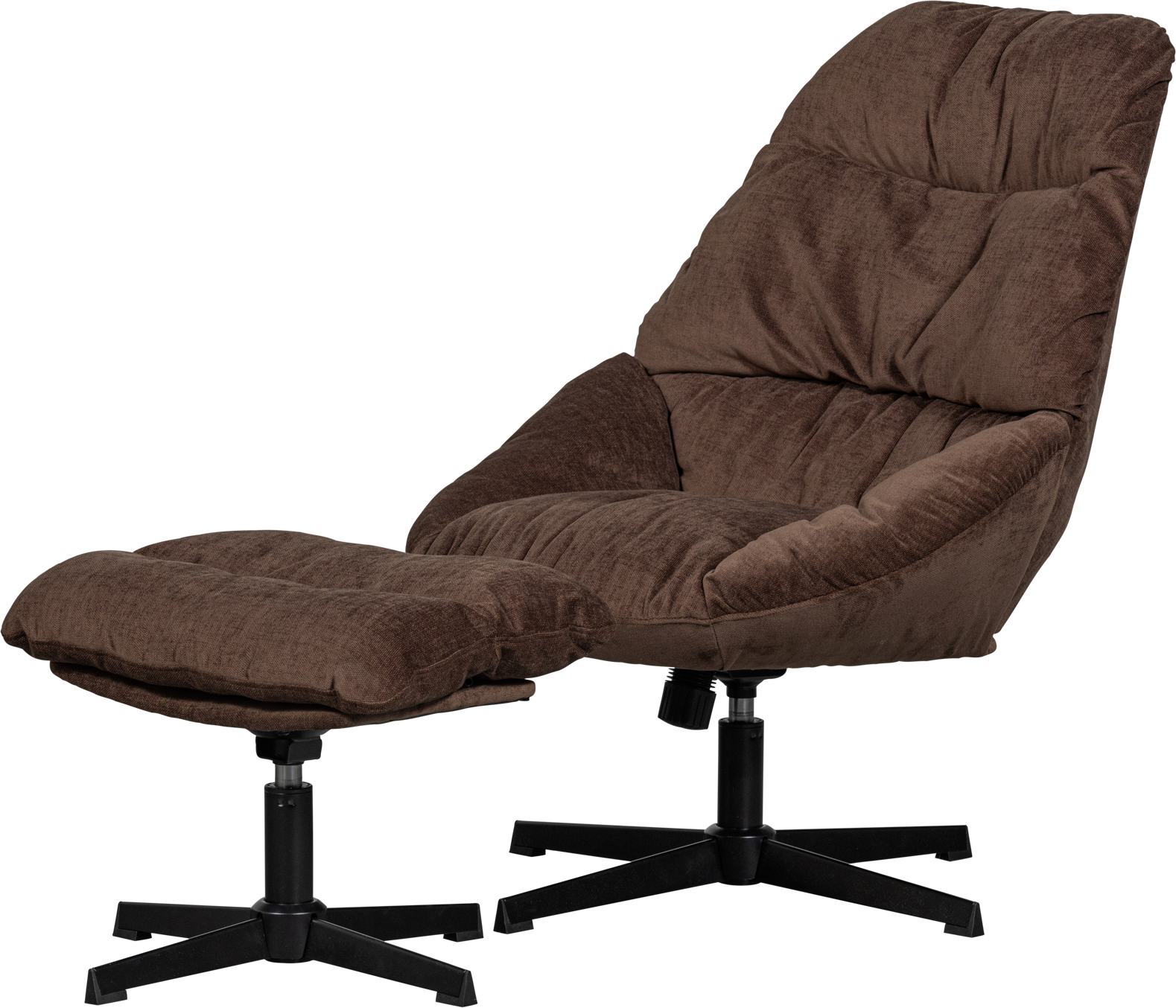 Lænestol Woood Yaro Espressobrun Chenillestol Hvilestol Med Mat Sort Metalstel